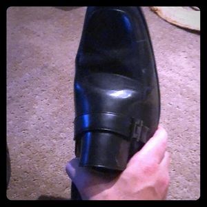 Black loafer dress shoes for men